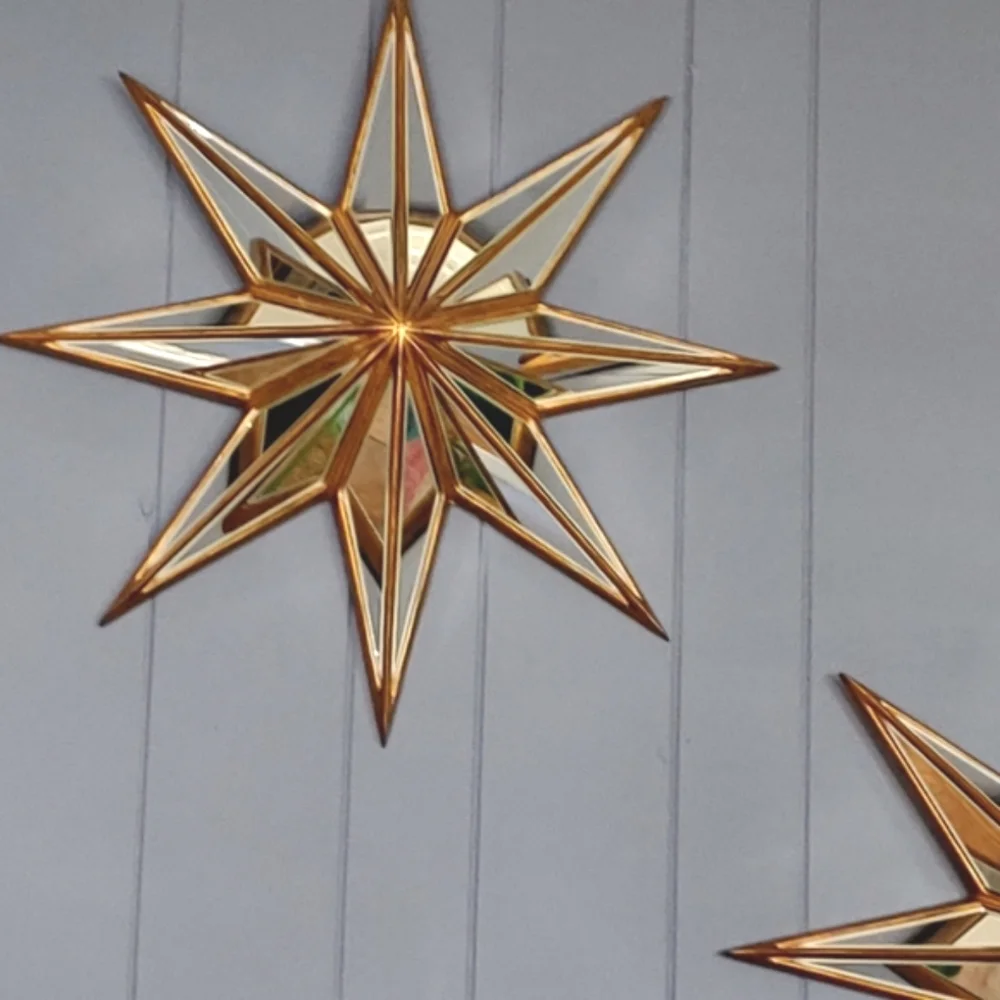 Star beveled 8 point mirrors